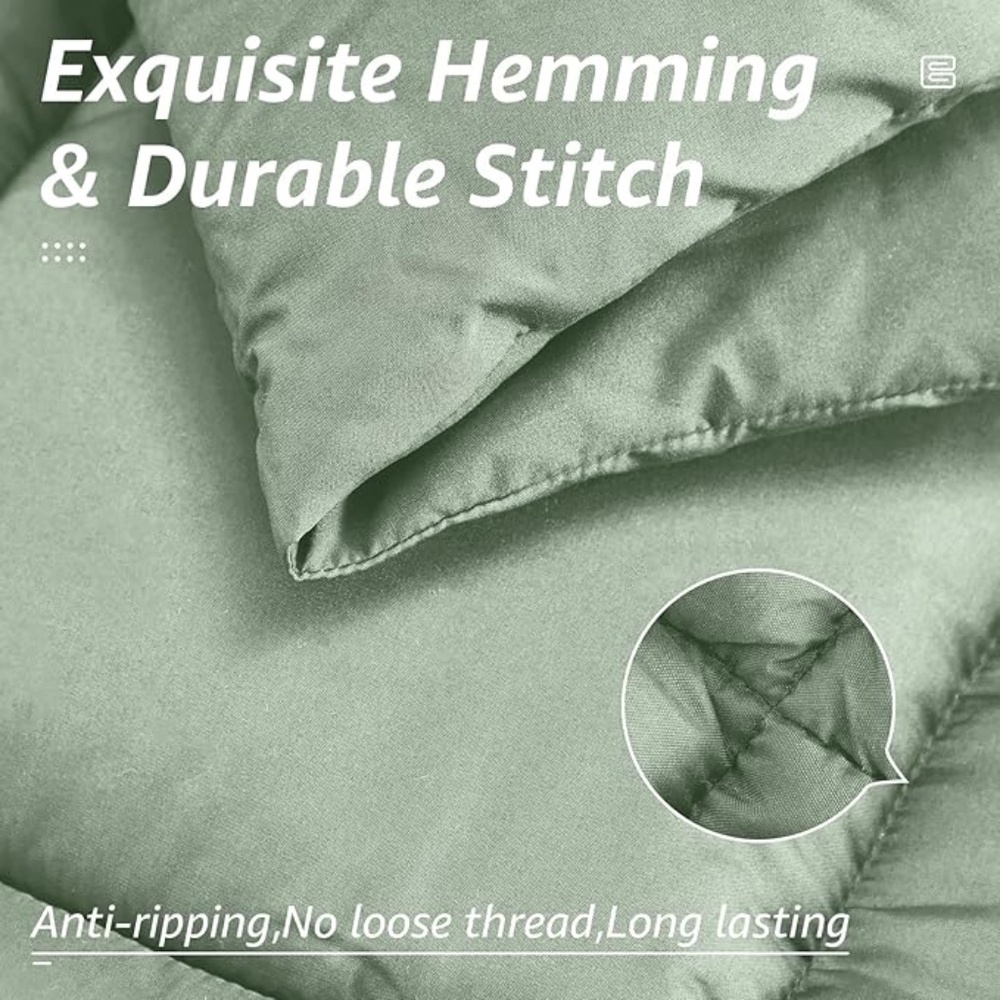 HYLEORY Sage Green All Season Twin Size Bed Comforter - Cooling Down - Picture 7 of 10